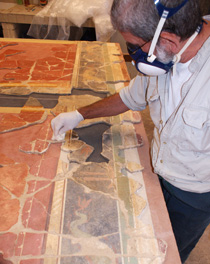 Restauration peinture murale Bayeux